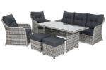 Lauko baldų komplektas Bergamo, Light Grey / Grey Melange
