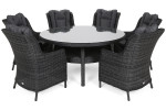 Lauko baldų komplektas Bristol Round Elegant 150 cm, 6+1, pilkas