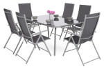 Lauko baldų komplektas Casablanca 145 cm, 6+1, Silver / Grey