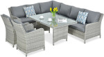 Lauko baldų komplektas MARYLAND DINING, Stone Grey