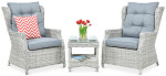 Lauko baldų komplektas TRIVENTO DUO, White Grey