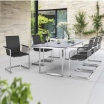 Metalinis lauko stalas Kettler Ego stačiakampis pilkas modernus dizainas