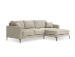 Dešininė kampinė sofa Venus, 4 sėdimos vietos, smėlio sp.