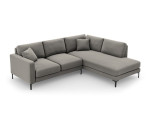 Dešininė kampinė sofa Venus, 5 sėdimos vietos, pilka