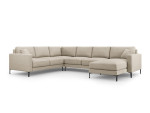 Panoraminė kairinė sofa Venus, 6 sėdimos vietos, smėlio sp.