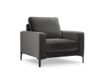 Velvet fotelis Venus, 92x92x90 cm, pilkas