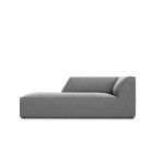 Aksominė kairinė sofa Micadoni Ruby, pilka