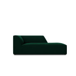 Aksominė dešininė sofa Micadoni Ruby, žalia