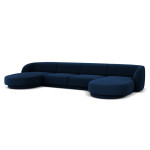 Aksominė panoraminė sofa Micadoni Miley, 334 x 155 x 74, mėlyna