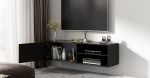 TV staliukas Meorati, 40x40x150 cm, rudas/juodas