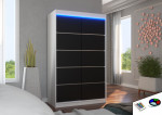 Spinta su LED apšvietimu Benisso 120, juoda/balta