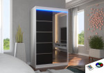 Spinta su LED apšvietimu Nicea 120, juoda/balta