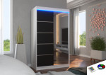 Spinta su LED apšvietimu Nicea 120, juoda/balta