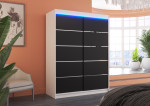 Spinta su LED apšvietimu Luft 150, juoda/balta