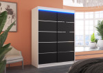 Spinta su LED apšvietimu Luft 150, juoda/balta
