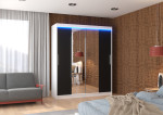 Spinta su LED apšvietimu Dallas 180, juoda/balta
