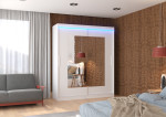 Spinta su LED apšvietimu Rosette 180, balta