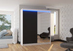 Spinta su LED apšvietimu Viki 180, juoda/balta