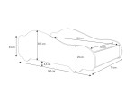 Vaikiška lova LED Car, 70x140 cm, įvairių spalvų