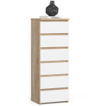 Komoda Akord CL6, ruda/balta