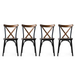 4-ių kėdžių komplektas Kalune Design Ekol - 261, rudas/juodas