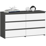 Komoda Akord CL100 6SZSZ, pilka/balta
