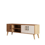 TV staliukas Asir, 150x52x34 cm, rudas/baltas