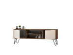TV staliukas Asir, 140x50x30 cm, rudas/baltas