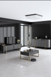 Svetainės baldų komplektas Kalune Design Luxe, juodas/auksinis