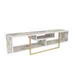 TV stovas Asir, 150x35,2x40 cm, auksinis/baltas