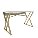 Stalas Asir, 120x60x75 cm, baltas/auksinis