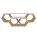 TV stovas Asir, 140x29,6x55,5 cm, baltas/smėlio spalvos