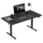Bureau Assis Debout MARK ADLER LEADER 7.6 Juodas, Elektrinis Stalas, Ergonomiškas, PC Žaidimams, 3 Atminties Aukščiai, 2xUSB, 2xKabliai