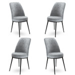 4-ių kėdžių komplektas Asir Dexa, pilkas/juodas