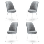 4-ių kėdžių komplektas Asir Dexa, pilkas/baltas