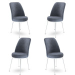 4-ių kėdžių komplektas Asir Dexa, pilkas/baltas