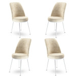 4-ių kėdžių komplektas Asir Dexa, smėlio/baltas