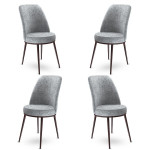 4-ių kėdžių komplektas Asir Dexa, pilkas/rudas