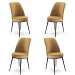 4-ių kėdžių komplektas Asir Dexa, smėlio/rudas