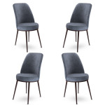 4-ių kėdžių komplektas Asir Dexa, pilkas/rudas