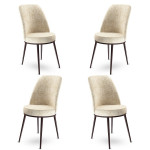 4-ių kėdžių komplektas Asir Dexa, smėlio/rudas