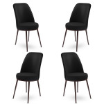 4-ių kėdžių komplektas Asir Dexa, juodas/rudas