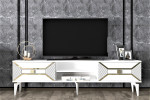 TV staliukas Kalune Design Yumedi, auksinis/baltas