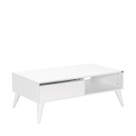 Kavos staliukas Shp-655-Dd-1, 42x110x65 cm, baltas
