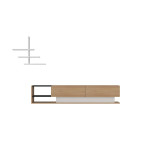 2-jų dalių TV staliuko komplektas Asir Liza, rudas/baltas