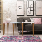 3-ių kavos staliukų komplektas Asir Tremo, baltas/rožinis/mėlynas/rudas