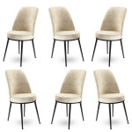 6-ių kėdžių komplektas Asir Dexa, smėlio/juodas