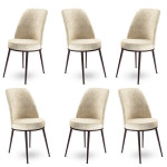 6-ių kėdžių komplektas Asir Dexa, smėlio/rudas