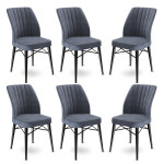 6-ių kėdžių komplektas Asir Flex, pilkas/juodas