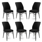 6-ių kėdžių komplektas Asir Flex, juodas